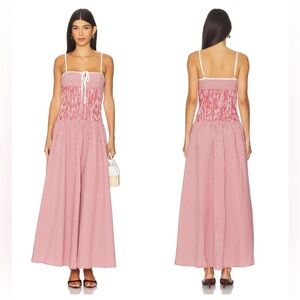 Revolve x More to come Abby maxi dress in red /white gingham NEW size small